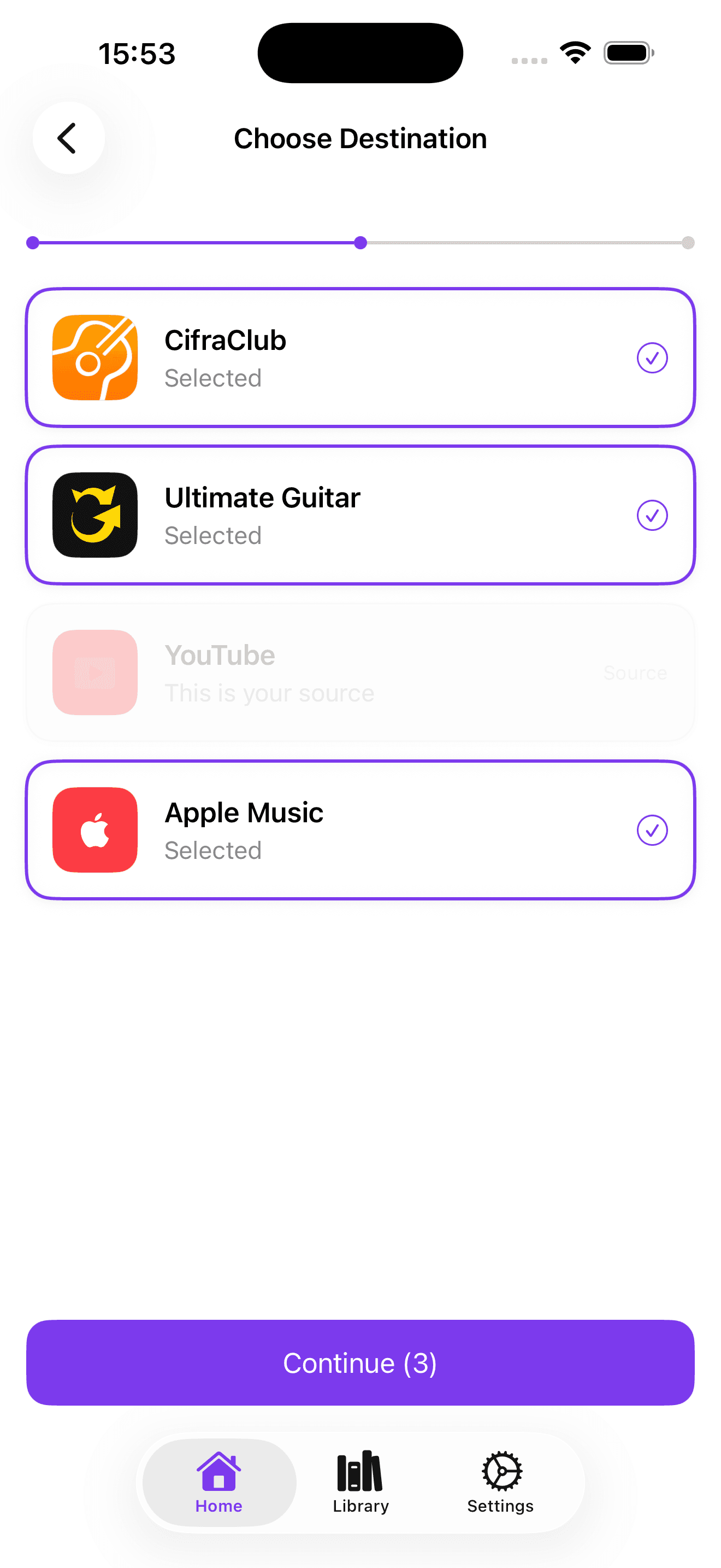 Selecionar músicas